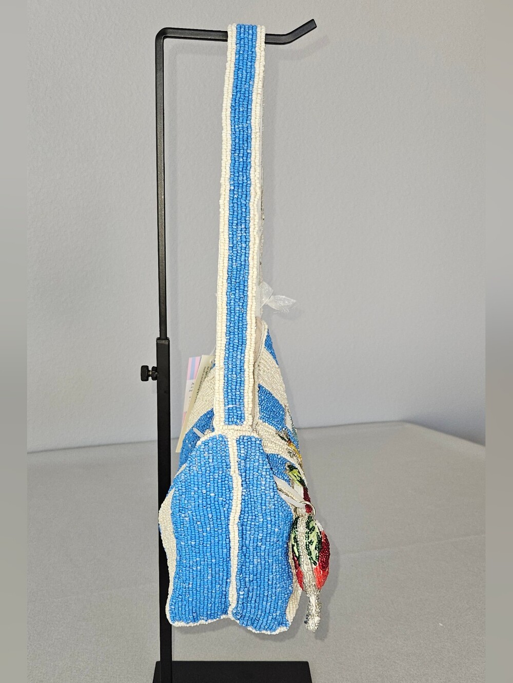 NWT Viral Beaded Cocktail Shoulder Bag with Matching Beaded Cocktail Purse Charm - Picture 8 of 16